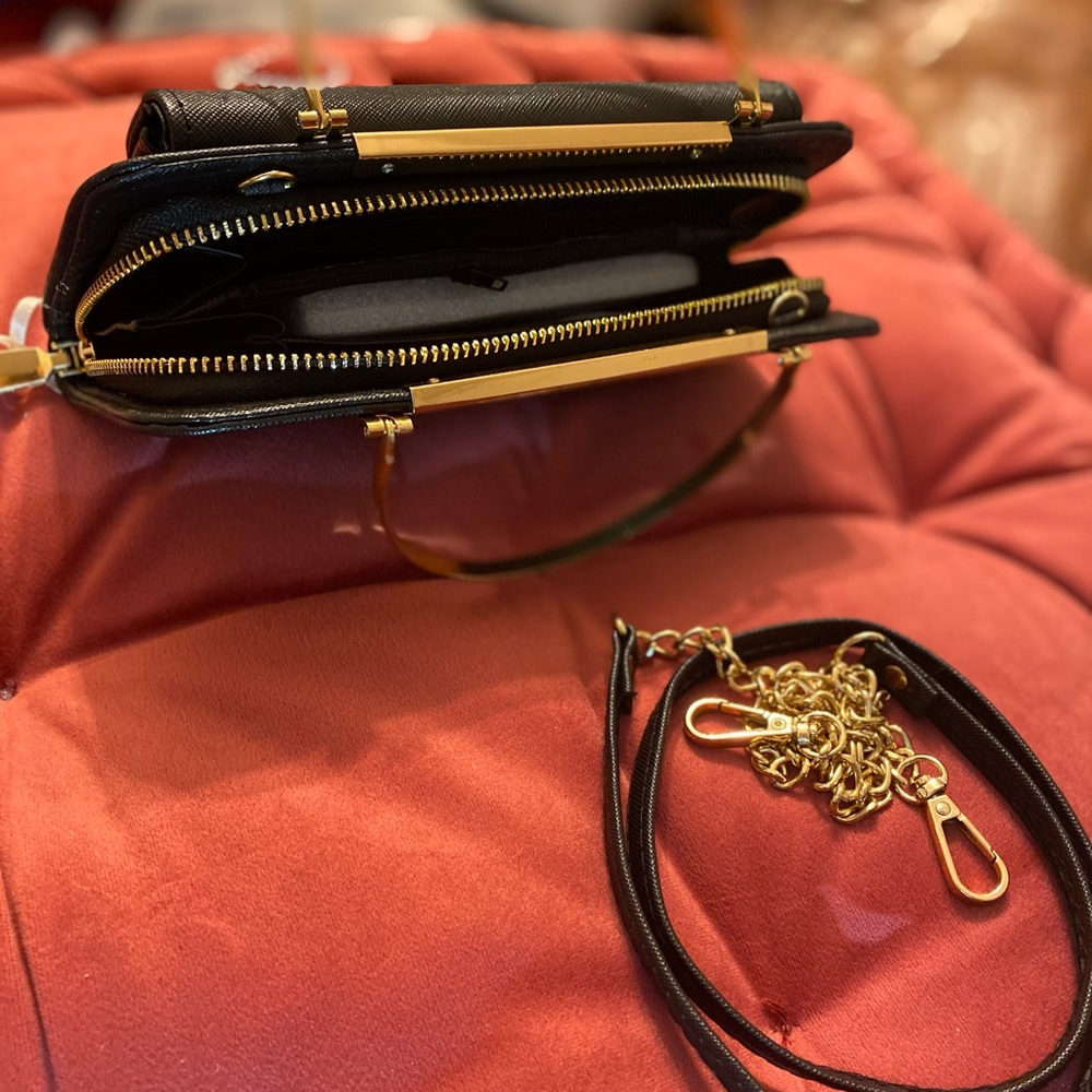 Black Faux Leather Clutch/Purse - Picture 4 of 5